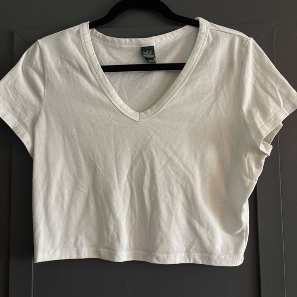 wild fable Tops - Wild Fable Cream V-Neck Crop Top